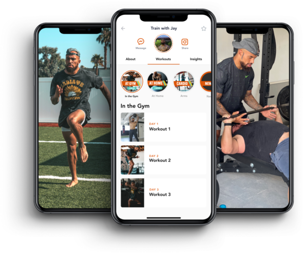 Start your body transformation shown on a device