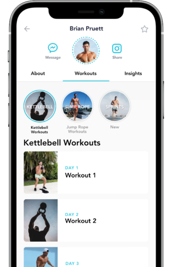 Build lean muscle & strength shown on a device