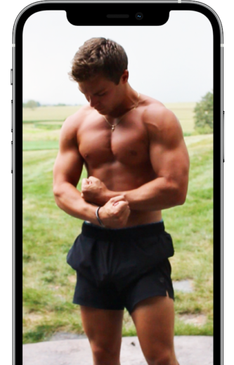 Full-body workouts in the gym or at home shown on a device