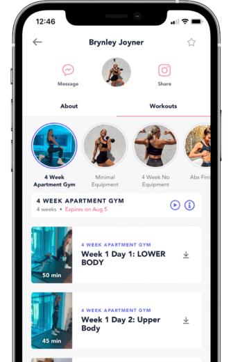 Train anywhere, anytime shown on a device