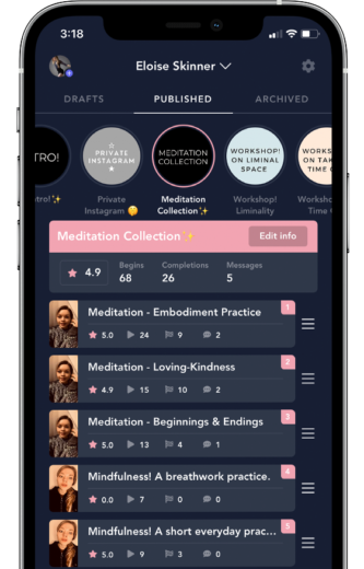 Yoga-based programs shown on a device