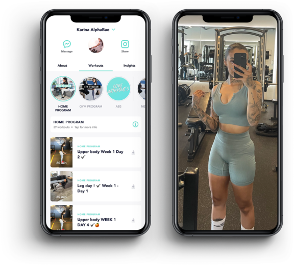 Workouts & training shown on a device