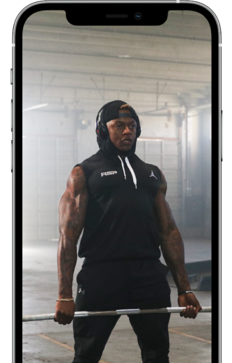 Full-body training
programs shown on a device