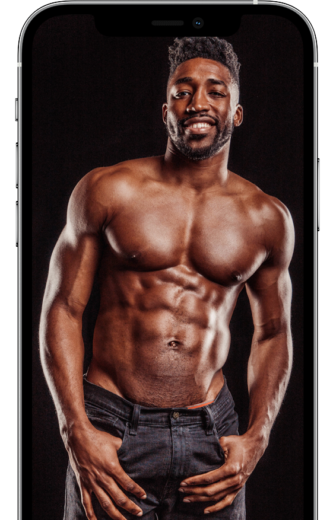 Train with a professional athlete shown on a device