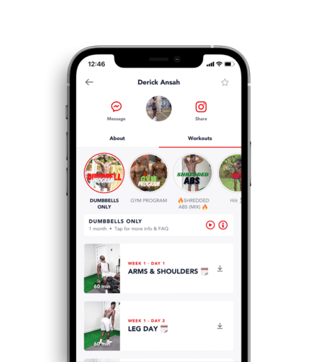 Fitness program for lasting results shown on a device