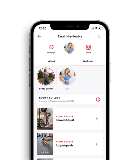 Strength training programs for your best body shown on a device