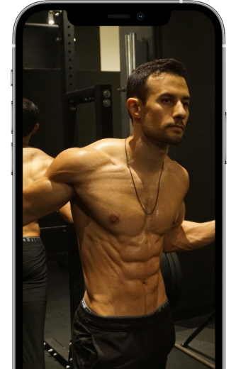 Full-body training
programs shown on a device