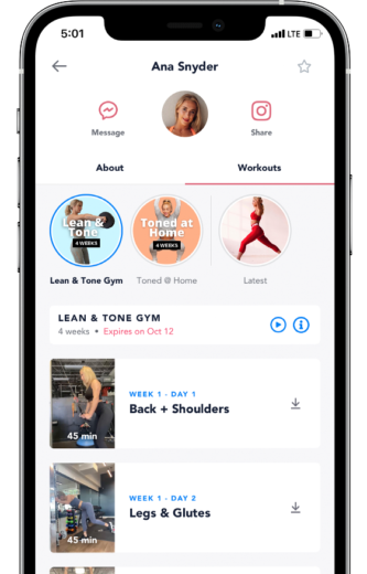 Build a toned physique shown on a device