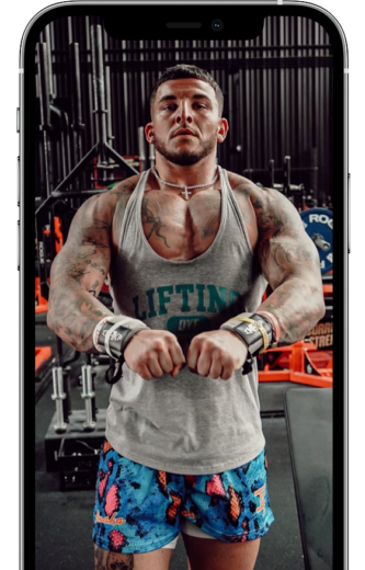 Full-body training
programs shown on a device