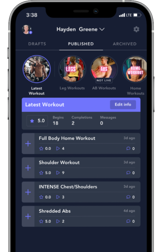 Train anywhere, any time shown on a device