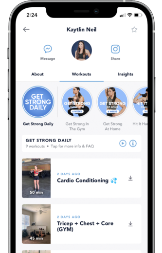 Let's get moving shown on a device
