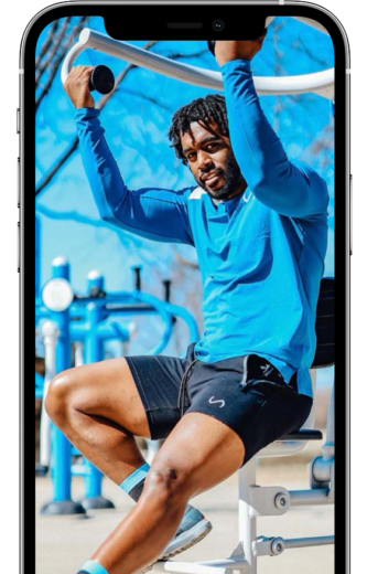 Train for a healthier, stronger you shown on a device