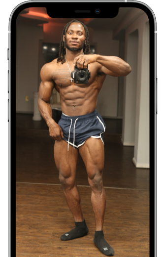 Workouts in the app shown on a device