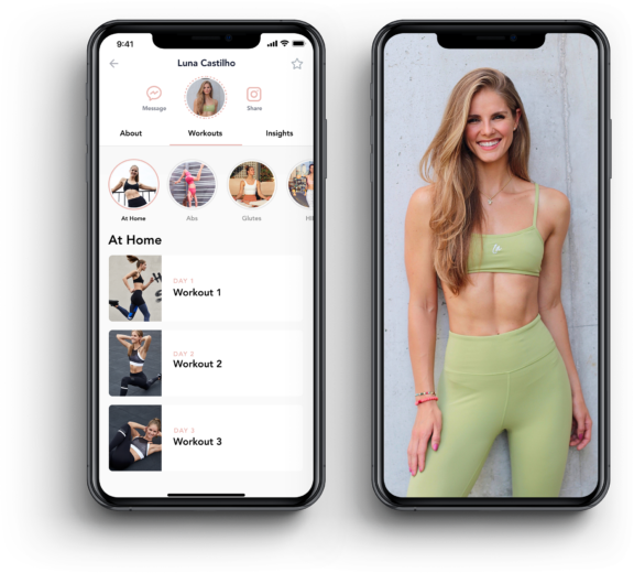 Workouts for you shown on a device