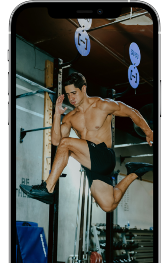 Full-body training
programs shown on a device
