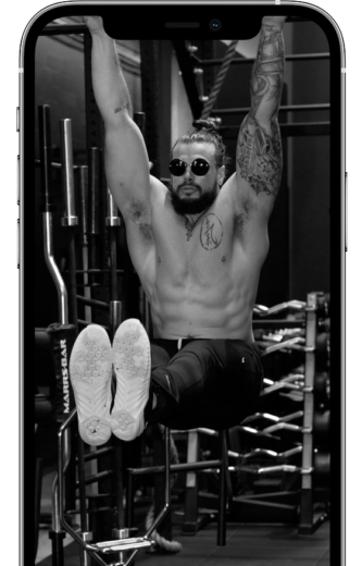 TRAIN LIKE A CELEBRITY shown on a device